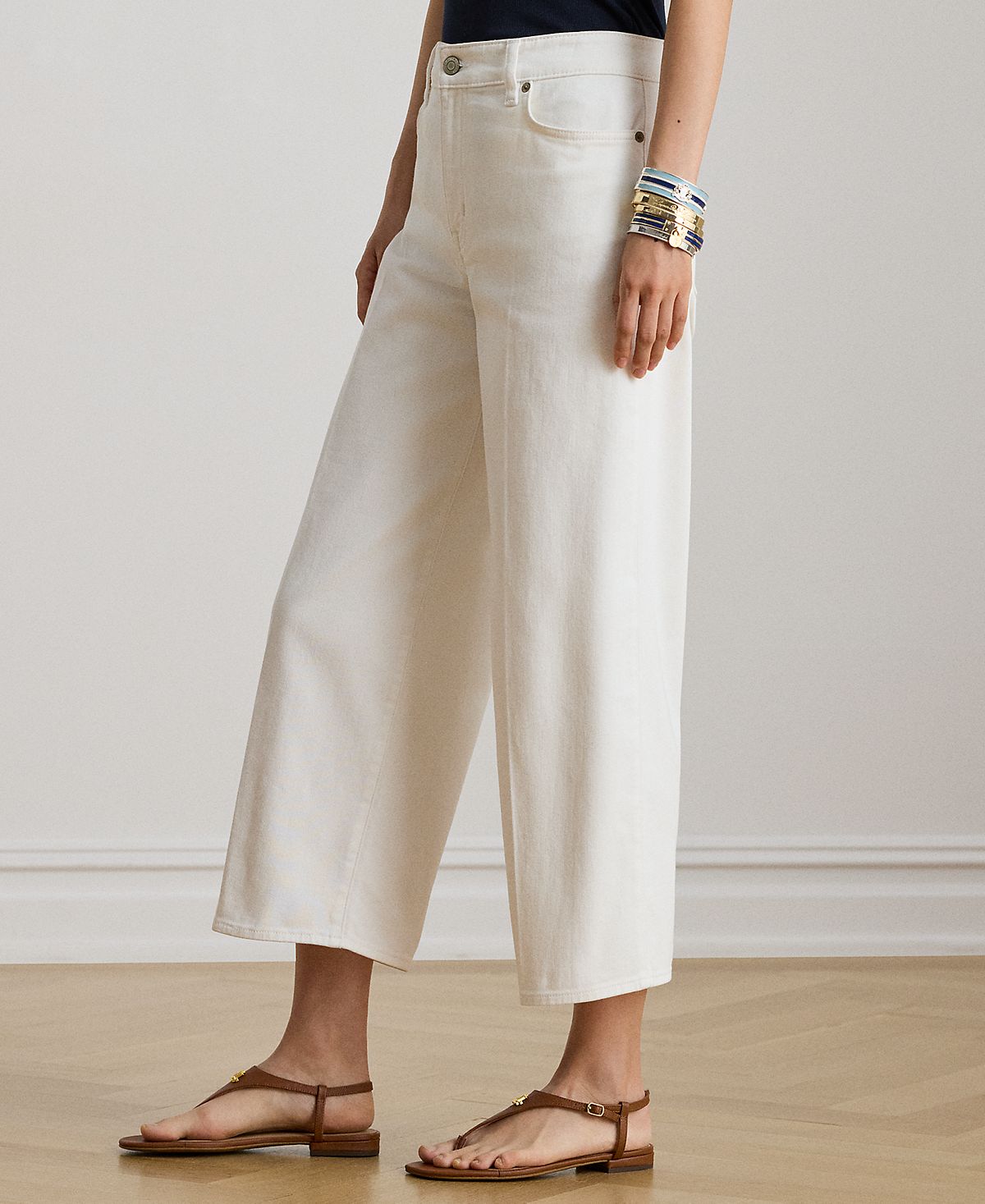 Lauren Ralph Lauren Women's High-Rise Wide-Leg Cropped Jeans view 3 — MAYCSS fashion products