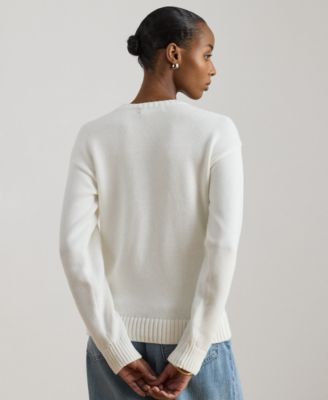 Petite Intarsia-Knit Crewneck Sweater