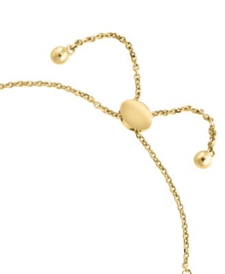 Freshwater Pearl (9 x 7mm), Onyx & Diamond (1/10 ct. t.w.) Bracelet in 14k Yellow Gold