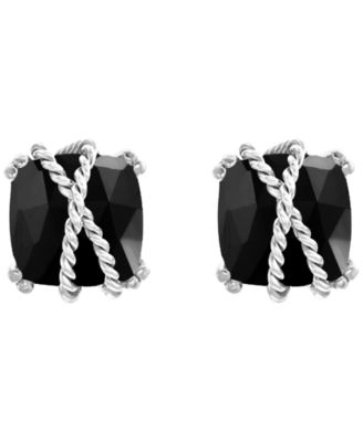 Onyx Earrings in Sterling Silver