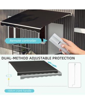 12' x 10' Electric Retractable Awning w/ Remote Controller,