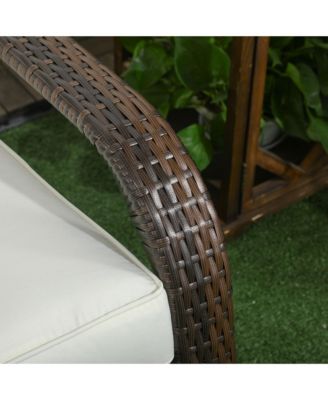 Patio Wicker Adirondack Chair with Soft Cushions,