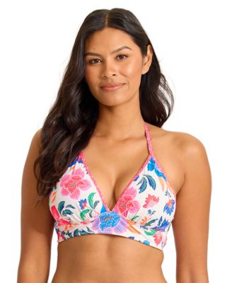 Women's V-Neck Printed Swim Top