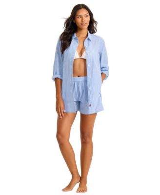 Women's Long-Sleeve Button-Front Swim Shirt