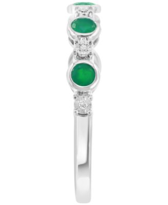Emerald (3/8 ct. t.w.) & Diamond (0.02 ct. t.w.) Ring in Sterling Silver (Also Available in Tanzanite & Ruby)