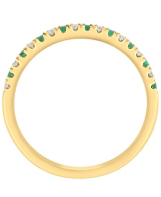 Emerald (1/10 ct. t.w.) & Diamond (1/10 ct. t.w.) Ring in 14k Yellow Gold