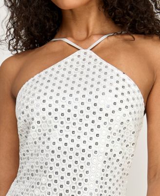 Juniors' Halter Neck Mini Dress