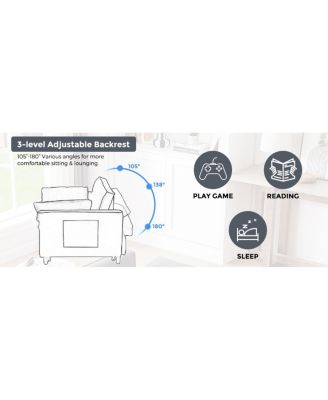 55-inch 3-in-1 Convertible Sofa Bed with Adjustable Back and Storage