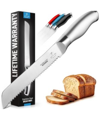 Serrated Bread Knife - Stainless Steel Bread Knife for Homemade Bread, Cake, Bagel