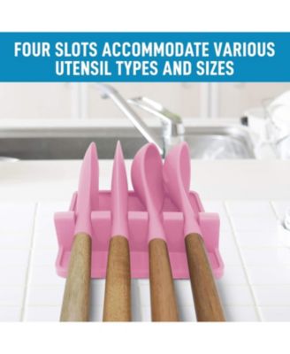 Silicone Kitchen Utensil Rest with Drip Pad for Multiple Utensils