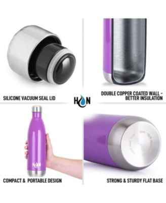 Double Wall Insulated Metal Water Bottle For Hot & Cold Drinks with Leak-proof Lid (25oz)