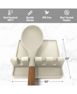 Silicone Kitchen Utensil Rest with Drip Pad for Multiple Utensils
