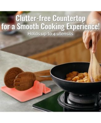 Silicone Kitchen Utensil Rest with Drip Pad for Multiple Utensils