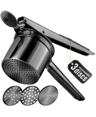 Premium Large 15oz Potato Masher and Ricer Kitchen Tool (3 Discs)