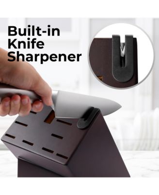 12 Piece Ultra Sharp Kitchen Knife Set with Block and Sharpener