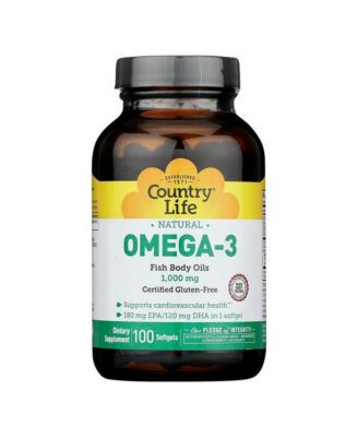 Country Life Omega 3 Fish Body Oils 1000 Mg 100 Sftgls 23$