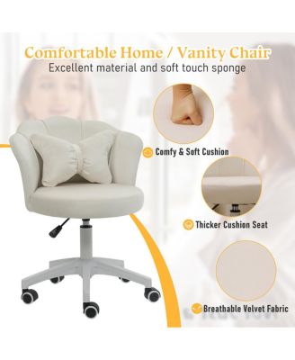 Velvet Office Chair, 360 Swivel Adjustable Height Task Chair