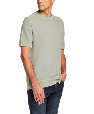 Men's Short-Sleeve Brick Crewneck Sweater