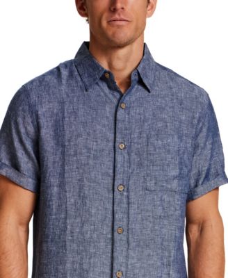 Men's Regular-Fit Solid Button-Down 100% Linen Shirt