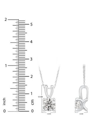 GIA Certified Diamond Solitaire Diamond 18" Pendant Necklace (1/2 ct. t.w.) in 14k White Gold