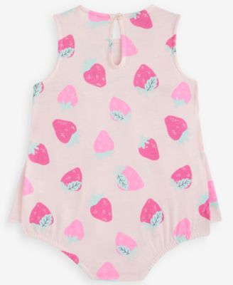 Baby Girls' 0M-24M Strawberry-Print Sunsuit