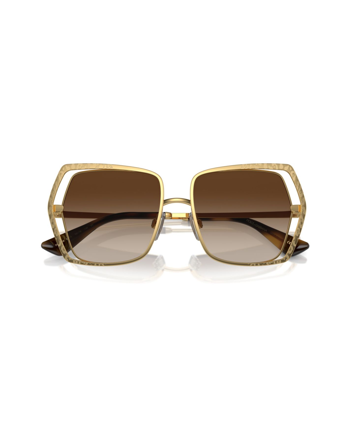 Женские солнцезащитные очки Dolce&Gabbana Butterfly Sunglasses, DG2306, цвет: Золотой — фото 9