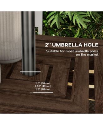 Outdoor Storage Box for Umbrella Base, Wooden End Table