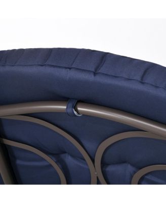 3-Seat Patio Swing w/ Tilt Canopy, Cushions & Cup Tray, Dark