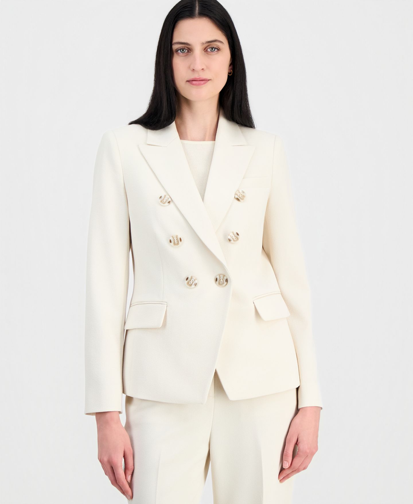 Женский пиджак Tahari ASL Crepe Double-Breasted Blazer, цвет: Устричный — фото 1