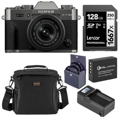 X-T30 III Mirrorless Camera with XC 13-33mm f/3.5-6.3 OIS Lens, Bundle with 49mm Filter Kit, Extra Battery, Smart Charger