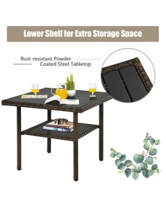 6PCS Rattan Patio Sectional Sofa Set Cushioned Conversation Furniture Set