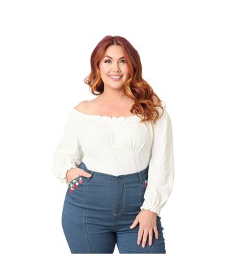 Plus Size Peasant Sleeve Blouse