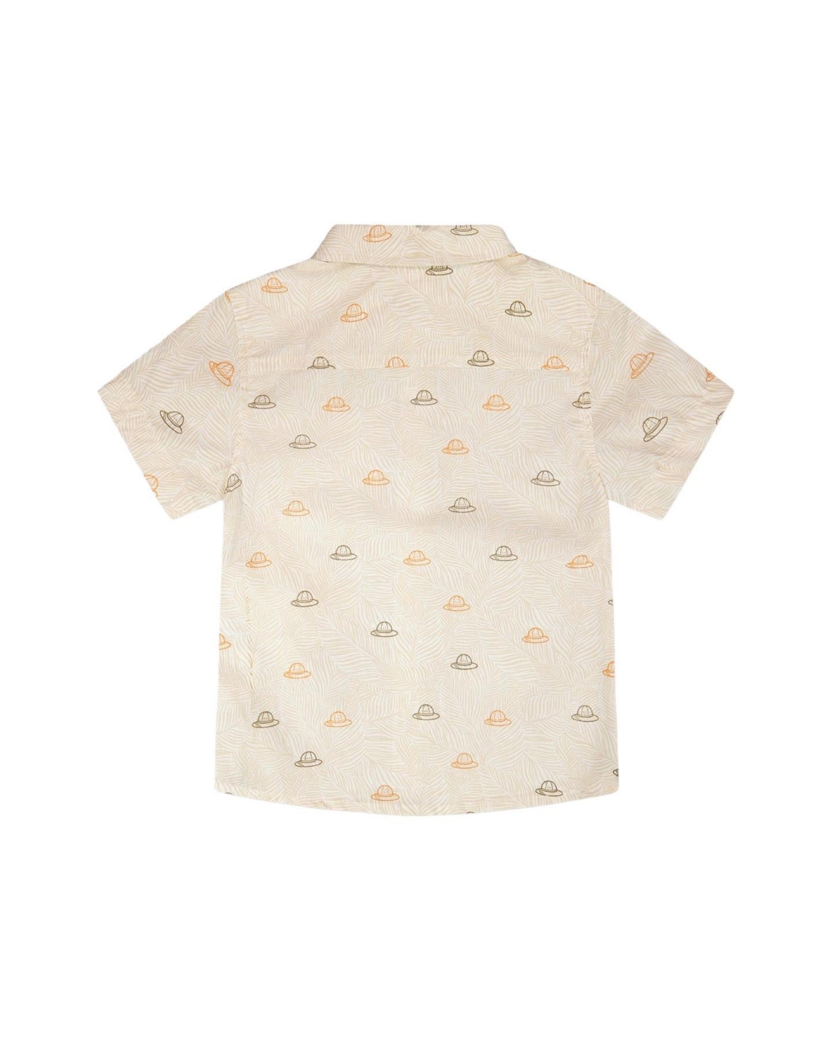 Deux par Toddler Boys Poplin Shirt Beige Safari Print