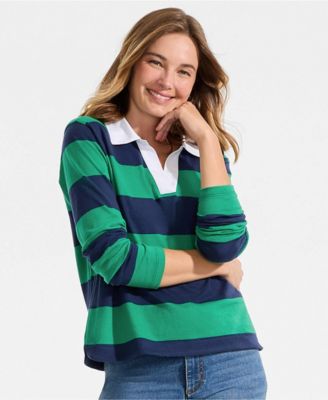 Women's Long Sleeve Mariner Johnny Collar Polo