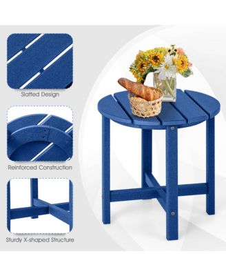 2Pcs Patio Adirondack Side Table Weather Resistant HDPE Garden