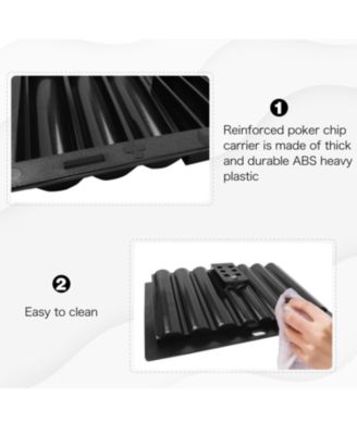 Las Vegas Style Dealer Table Chips Tray Rack for Poker Chips (10 Rows, Holds 500 Chips)