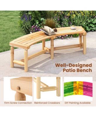 Patio Curved Bench for 2-3 People Outdoor Loveseat for Backyard Garden