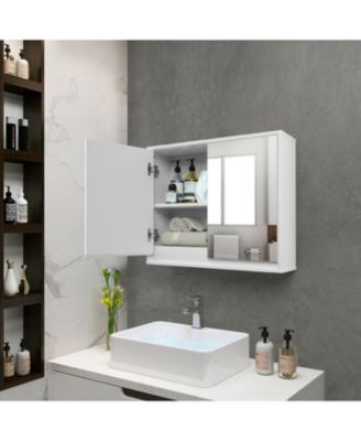 Bathroom Mirrored Medicine Cabinet, 2-Door Wall Mount