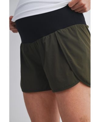 Women's Maternity Over-the-Belly Active Shorts with Built-In Liner