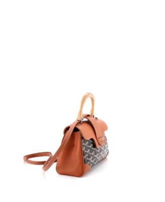 Mini Saigon Top Handle Bag Coated Canvas with Leather