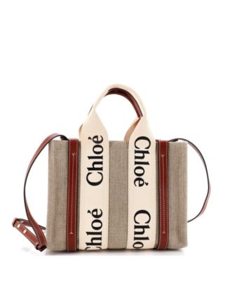 Small Woody Convertible Tote Canvas with Leather