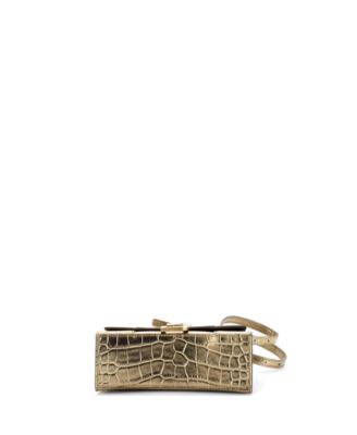 XS Hourglass Top Handle Bag Embossed Leather