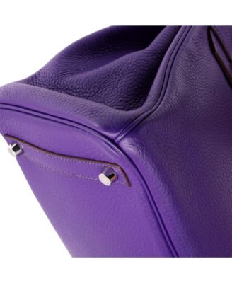 Birkin 30 Handbag Purple Clemence with Palladium Hardware