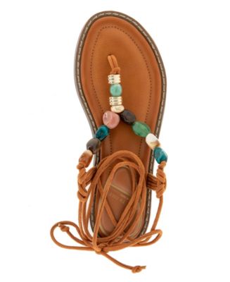 Women's Santiago Lace-Up Thong Flat Sandals