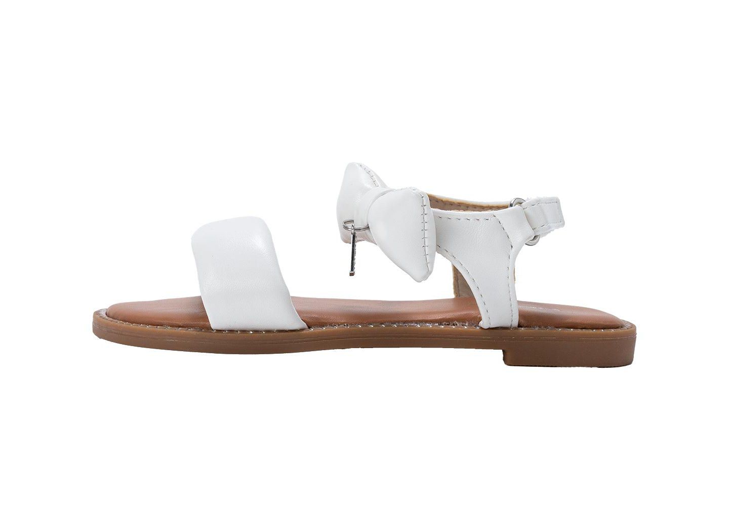 Сандалии Bebe Fashion Sandals - Dressy Shoes with Puffy Bow and Hanging Logo Charm для девочек, цвет: Белый — фото 3
