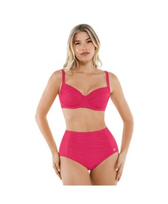 Women's Shapewear Ruched Tummy Control Bikini Top & High Waist Bottom Bikini Set