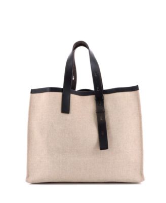 Large Logo Shopping Tote Canvas with Leather