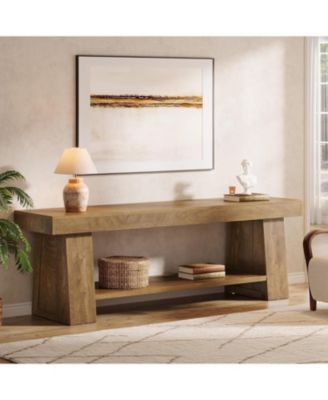 63" TV Stand for TVs up to 75 Inch, Rustic Extra Long Entertainment Center