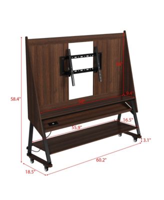 40-60 Inch Universal TV Stand, Movable Media Console, Entertainment Center with 3-Layer Storage Rack