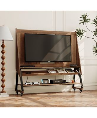 40-60 Inch Universal TV Stand, Movable Media Console, Entertainment Center with 3-Layer Storage Rack